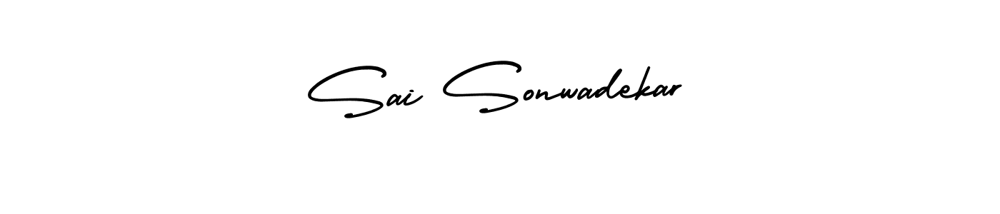 This is the best signature style for the Sai Sonwadekar name. Also you like these signature font (AmerikaSignatureDemo-Regular). Mix name signature. Sai Sonwadekar signature style 3 images and pictures png