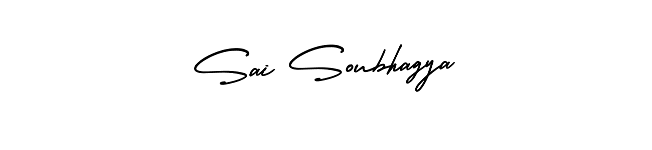 You should practise on your own different ways (AmerikaSignatureDemo-Regular) to write your name (Sai Soubhagya) in signature. don't let someone else do it for you. Sai Soubhagya signature style 3 images and pictures png