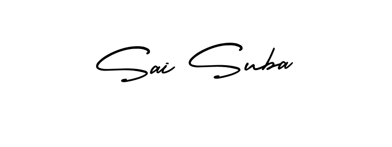 Also You can easily find your signature by using the search form. We will create Sai Suba name handwritten signature images for you free of cost using AmerikaSignatureDemo-Regular sign style. Sai Suba signature style 3 images and pictures png