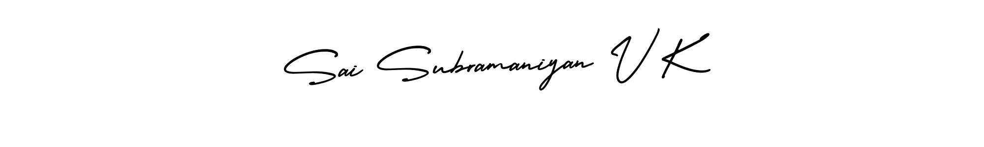 Use a signature maker to create a handwritten signature online. With this signature software, you can design (AmerikaSignatureDemo-Regular) your own signature for name Sai Subramaniyan V K. Sai Subramaniyan V K signature style 3 images and pictures png