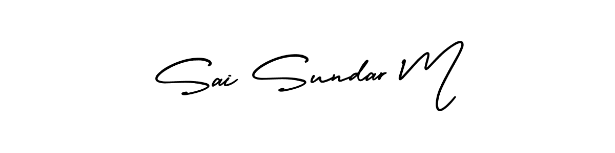 This is the best signature style for the Sai Sundar M name. Also you like these signature font (AmerikaSignatureDemo-Regular). Mix name signature. Sai Sundar M signature style 3 images and pictures png