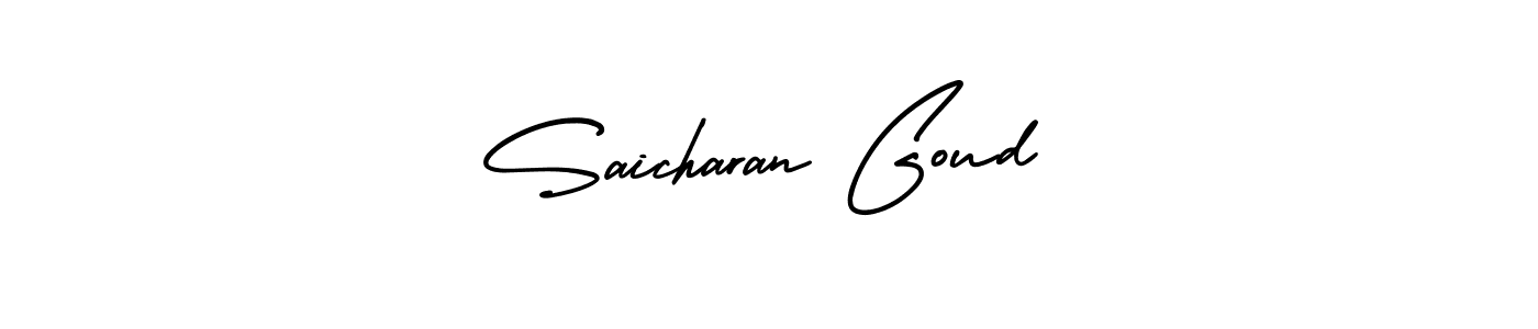 How to make Saicharan Goud name signature. Use AmerikaSignatureDemo-Regular style for creating short signs online. This is the latest handwritten sign. Saicharan Goud signature style 3 images and pictures png