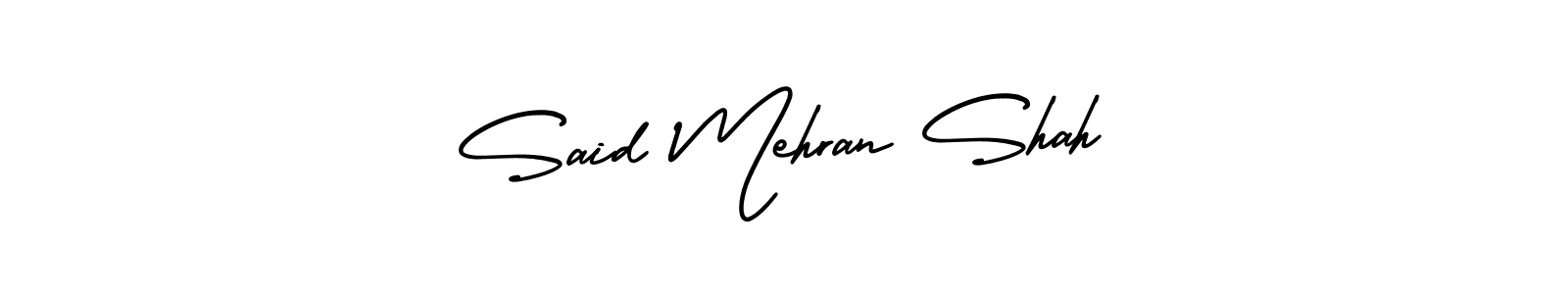 The best way (AmerikaSignatureDemo-Regular) to make a short signature is to pick only two or three words in your name. The name Said Mehran Shah include a total of six letters. For converting this name. Said Mehran Shah signature style 3 images and pictures png