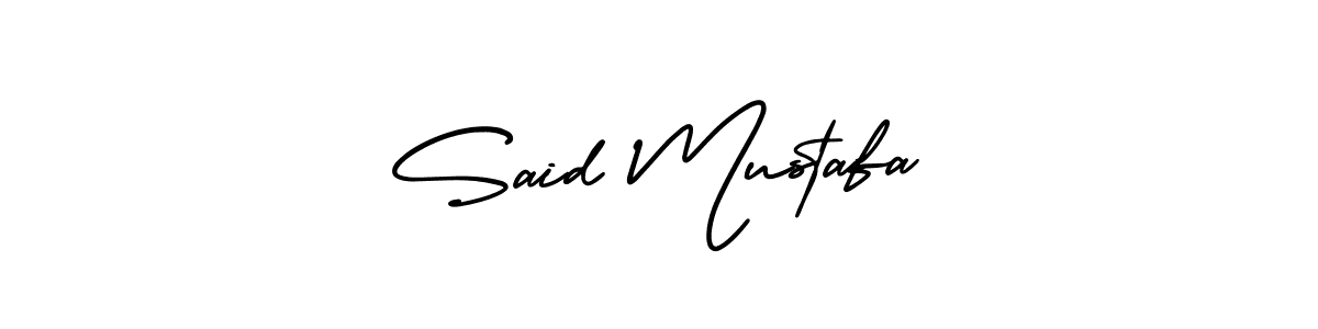 How to make Said Mustafa name signature. Use AmerikaSignatureDemo-Regular style for creating short signs online. This is the latest handwritten sign. Said Mustafa signature style 3 images and pictures png