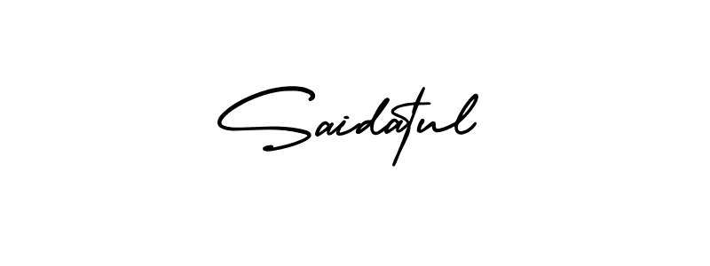 if you are searching for the best signature style for your name Saidatul. so please give up your signature search. here we have designed multiple signature styles  using AmerikaSignatureDemo-Regular. Saidatul signature style 3 images and pictures png