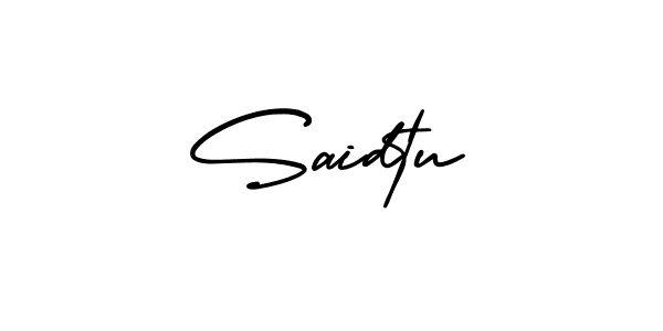 You should practise on your own different ways (AmerikaSignatureDemo-Regular) to write your name (Saidtu) in signature. don't let someone else do it for you. Saidtu signature style 3 images and pictures png