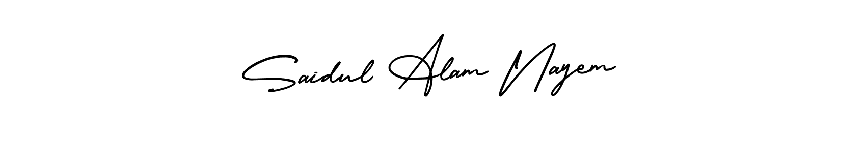 You can use this online signature creator to create a handwritten signature for the name Saidul Alam Nayem. This is the best online autograph maker. Saidul Alam Nayem signature style 3 images and pictures png