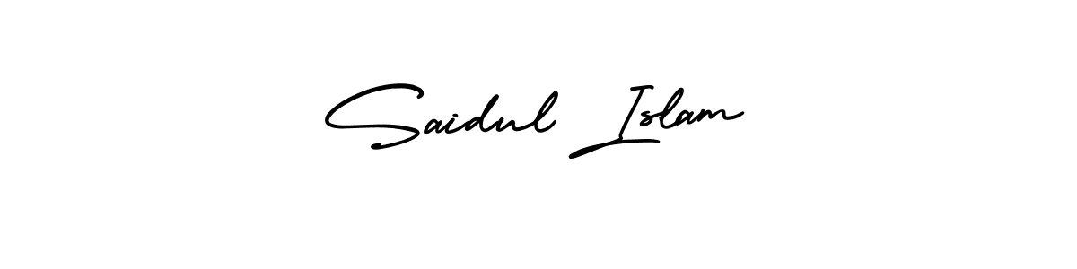The best way (AmerikaSignatureDemo-Regular) to make a short signature is to pick only two or three words in your name. The name Saidul Islam include a total of six letters. For converting this name. Saidul Islam signature style 3 images and pictures png