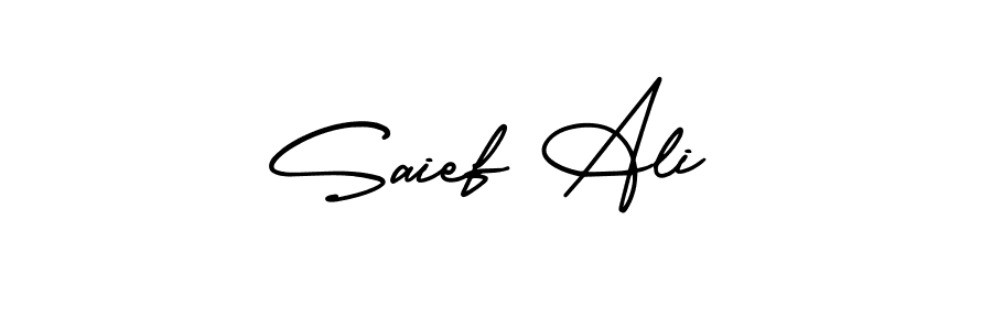 How to make Saief Ali name signature. Use AmerikaSignatureDemo-Regular style for creating short signs online. This is the latest handwritten sign. Saief Ali signature style 3 images and pictures png