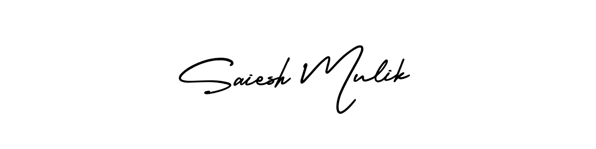 Saiesh Mulik stylish signature style. Best Handwritten Sign (AmerikaSignatureDemo-Regular) for my name. Handwritten Signature Collection Ideas for my name Saiesh Mulik. Saiesh Mulik signature style 3 images and pictures png