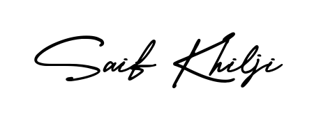 The AmerikaSignatureDemo-Regular handwriting style adds charm and authenticity to name Saif Khilji. A wonderful choice for personal thank-you notes. Saif Khilji signature style 3 images and pictures png