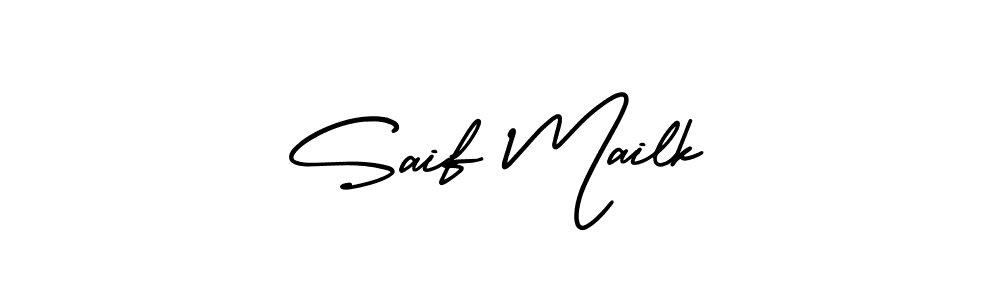 Make a beautiful signature design for name Saif Mailk. With this signature (AmerikaSignatureDemo-Regular) style, you can create a handwritten signature for free. Saif Mailk signature style 3 images and pictures png