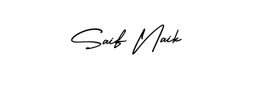 Design your own signature with our free online signature maker. With this signature software, you can create a handwritten (AmerikaSignatureDemo-Regular) signature for name Saif Naik. Saif Naik signature style 3 images and pictures png