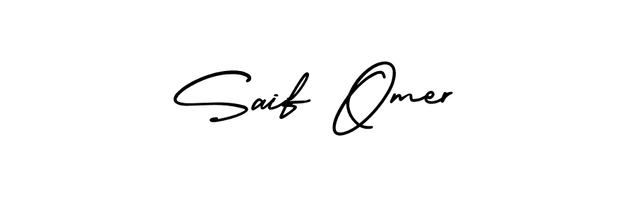You should practise on your own different ways (AmerikaSignatureDemo-Regular) to write your name (Saif Omer) in signature. don't let someone else do it for you. Saif Omer signature style 3 images and pictures png