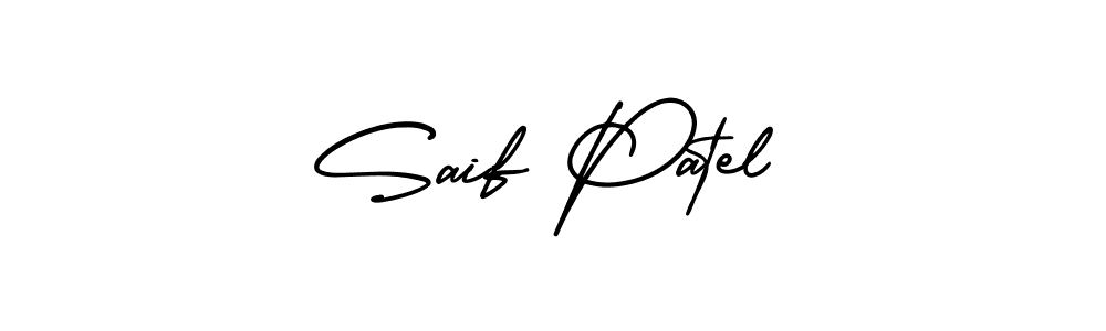 Saif Patel stylish signature style. Best Handwritten Sign (AmerikaSignatureDemo-Regular) for my name. Handwritten Signature Collection Ideas for my name Saif Patel. Saif Patel signature style 3 images and pictures png