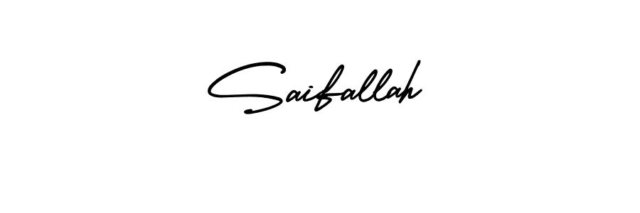 Use a signature maker to create a handwritten signature online. With this signature software, you can design (AmerikaSignatureDemo-Regular) your own signature for name Saifallah. Saifallah signature style 3 images and pictures png