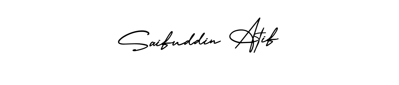 Design your own signature with our free online signature maker. With this signature software, you can create a handwritten (AmerikaSignatureDemo-Regular) signature for name Saifuddin Atif. Saifuddin Atif signature style 3 images and pictures png