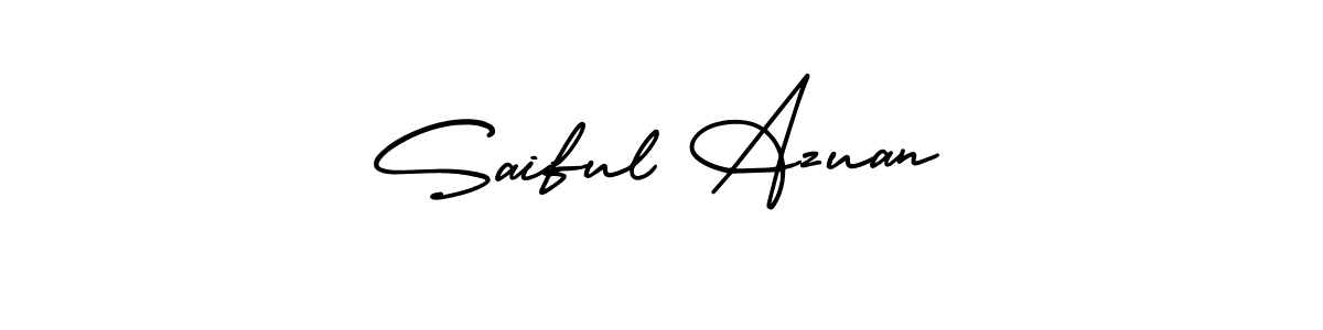 Use a signature maker to create a handwritten signature online. With this signature software, you can design (AmerikaSignatureDemo-Regular) your own signature for name Saiful Azuan. Saiful Azuan signature style 3 images and pictures png