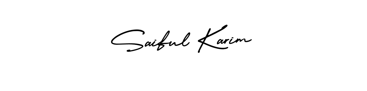 Use a signature maker to create a handwritten signature online. With this signature software, you can design (AmerikaSignatureDemo-Regular) your own signature for name Saiful Karim. Saiful Karim signature style 3 images and pictures png