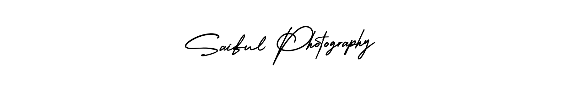 You should practise on your own different ways (AmerikaSignatureDemo-Regular) to write your name (Saiful Photography) in signature. don't let someone else do it for you. Saiful Photography signature style 3 images and pictures png