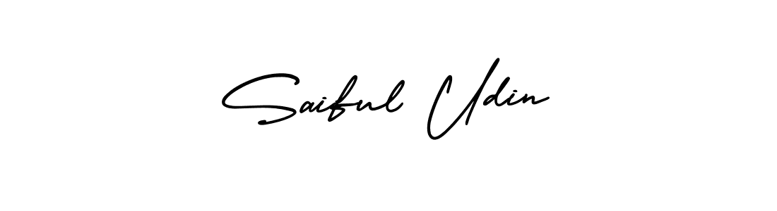How to make Saiful Udin name signature. Use AmerikaSignatureDemo-Regular style for creating short signs online. This is the latest handwritten sign. Saiful Udin signature style 3 images and pictures png