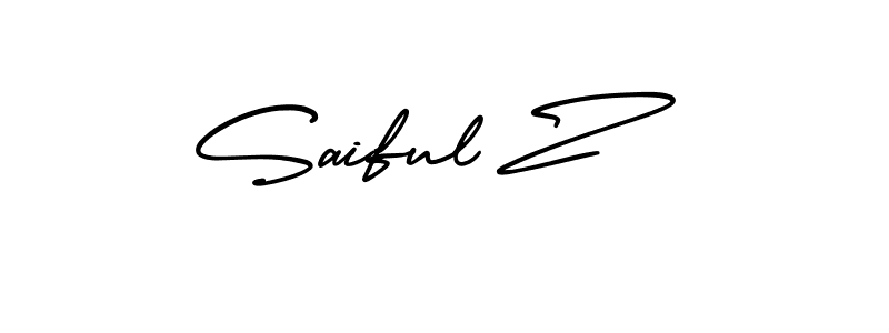 It looks lik you need a new signature style for name Saiful Z. Design unique handwritten (AmerikaSignatureDemo-Regular) signature with our free signature maker in just a few clicks. Saiful Z signature style 3 images and pictures png