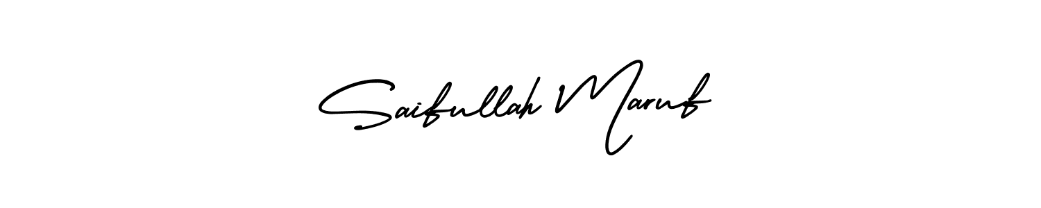 You should practise on your own different ways (AmerikaSignatureDemo-Regular) to write your name (Saifullah Maruf) in signature. don't let someone else do it for you. Saifullah Maruf signature style 3 images and pictures png