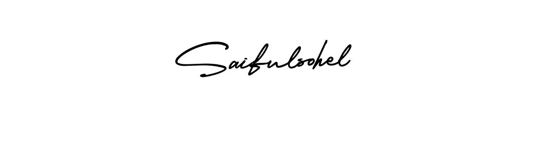 How to make Saifulsohel name signature. Use AmerikaSignatureDemo-Regular style for creating short signs online. This is the latest handwritten sign. Saifulsohel signature style 3 images and pictures png