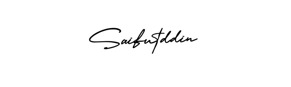 How to make Saifutddin name signature. Use AmerikaSignatureDemo-Regular style for creating short signs online. This is the latest handwritten sign. Saifutddin signature style 3 images and pictures png