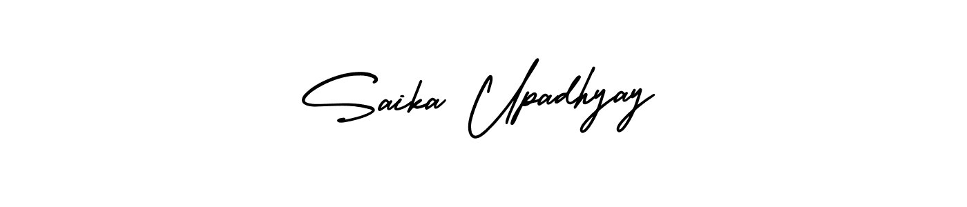 This is the best signature style for the Saika Upadhyay name. Also you like these signature font (AmerikaSignatureDemo-Regular). Mix name signature. Saika Upadhyay signature style 3 images and pictures png