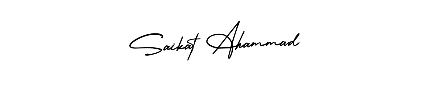 How to make Saikat Ahammad name signature. Use AmerikaSignatureDemo-Regular style for creating short signs online. This is the latest handwritten sign. Saikat Ahammad signature style 3 images and pictures png