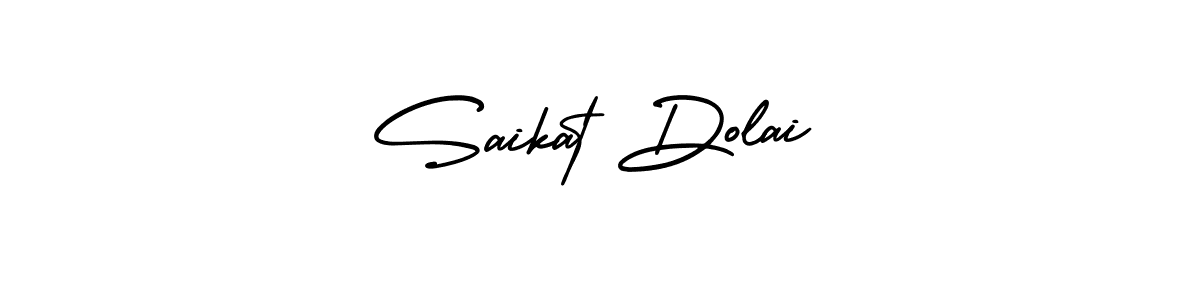 The best way (AmerikaSignatureDemo-Regular) to make a short signature is to pick only two or three words in your name. The name Saikat Dolai include a total of six letters. For converting this name. Saikat Dolai signature style 3 images and pictures png