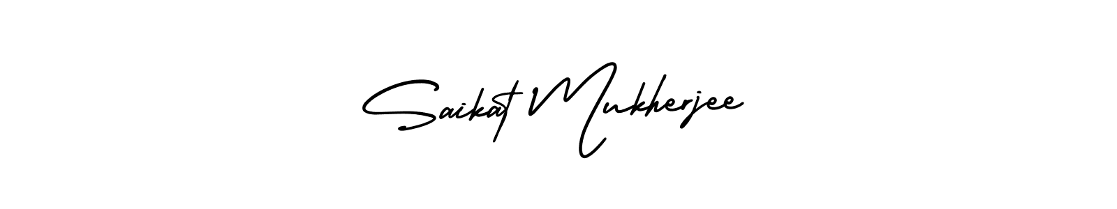 You should practise on your own different ways (AmerikaSignatureDemo-Regular) to write your name (Saikat Mukherjee) in signature. don't let someone else do it for you. Saikat Mukherjee signature style 3 images and pictures png