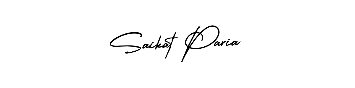 The best way (AmerikaSignatureDemo-Regular) to make a short signature is to pick only two or three words in your name. The name Saikat Paria include a total of six letters. For converting this name. Saikat Paria signature style 3 images and pictures png