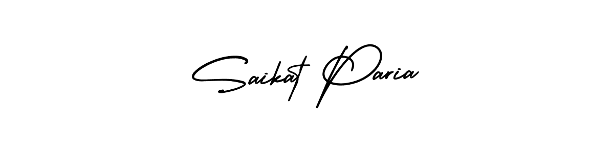 The best way (AmerikaSignatureDemo-Regular) to make a short signature is to pick only two or three words in your name. The name Saikat Paria include a total of six letters. For converting this name. Saikat Paria signature style 3 images and pictures png