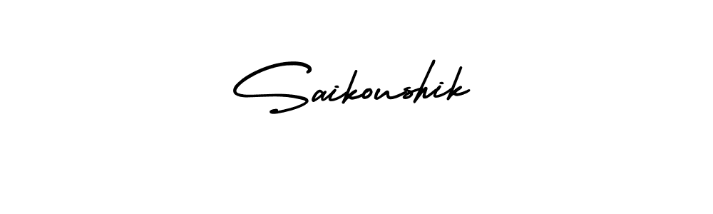 How to make Saikoushik name signature. Use AmerikaSignatureDemo-Regular style for creating short signs online. This is the latest handwritten sign. Saikoushik signature style 3 images and pictures png