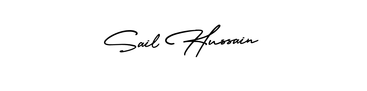 Similarly AmerikaSignatureDemo-Regular is the best handwritten signature design. Signature creator online .You can use it as an online autograph creator for name Sail Hussain. Sail Hussain signature style 3 images and pictures png