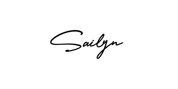 You should practise on your own different ways (AmerikaSignatureDemo-Regular) to write your name (Sailyn) in signature. don't let someone else do it for you. Sailyn signature style 3 images and pictures png