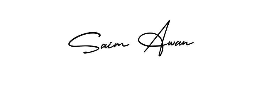 See photos of Saim Awan official signature by Spectra . Check more albums & portfolios. Read reviews & check more about AmerikaSignatureDemo-Regular font. Saim Awan signature style 3 images and pictures png