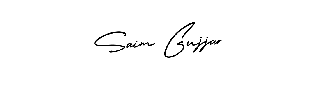 Saim Gujjar stylish signature style. Best Handwritten Sign (AmerikaSignatureDemo-Regular) for my name. Handwritten Signature Collection Ideas for my name Saim Gujjar. Saim Gujjar signature style 3 images and pictures png