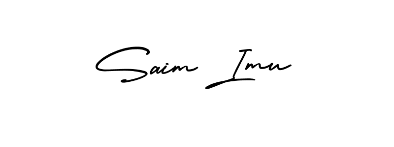 if you are searching for the best signature style for your name Saim Imu. so please give up your signature search. here we have designed multiple signature styles  using AmerikaSignatureDemo-Regular. Saim Imu signature style 3 images and pictures png