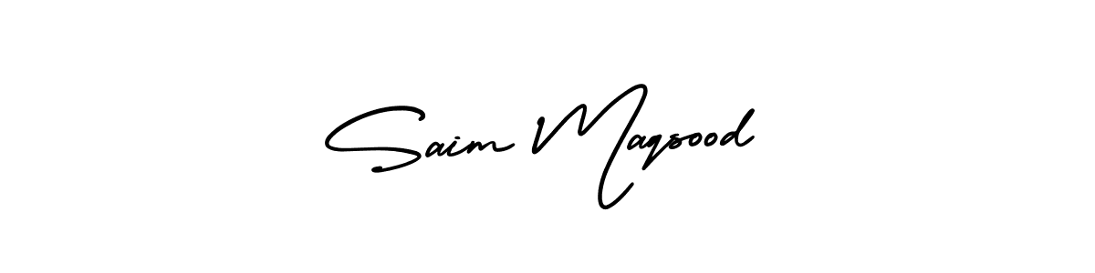 How to Draw Saim Maqsood signature style? AmerikaSignatureDemo-Regular is a latest design signature styles for name Saim Maqsood. Saim Maqsood signature style 3 images and pictures png