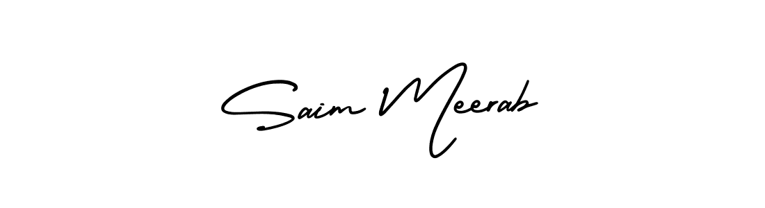 Also You can easily find your signature by using the search form. We will create Saim Meerab name handwritten signature images for you free of cost using AmerikaSignatureDemo-Regular sign style. Saim Meerab signature style 3 images and pictures png