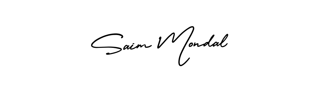 How to make Saim Mondal name signature. Use AmerikaSignatureDemo-Regular style for creating short signs online. This is the latest handwritten sign. Saim Mondal signature style 3 images and pictures png