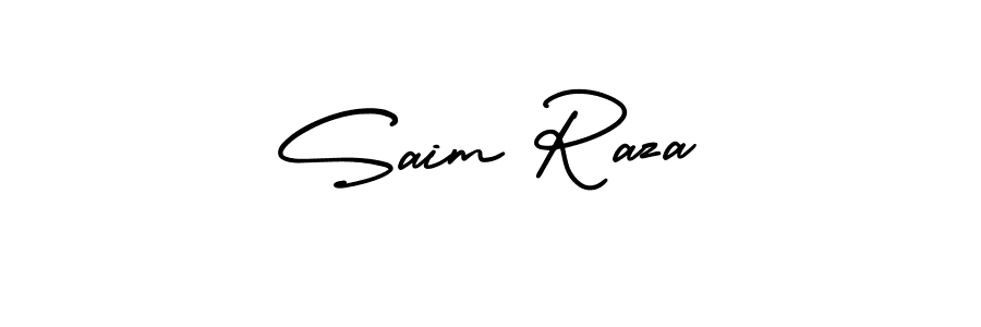 This is the best signature style for the Saim Raza name. Also you like these signature font (AmerikaSignatureDemo-Regular). Mix name signature. Saim Raza signature style 3 images and pictures png