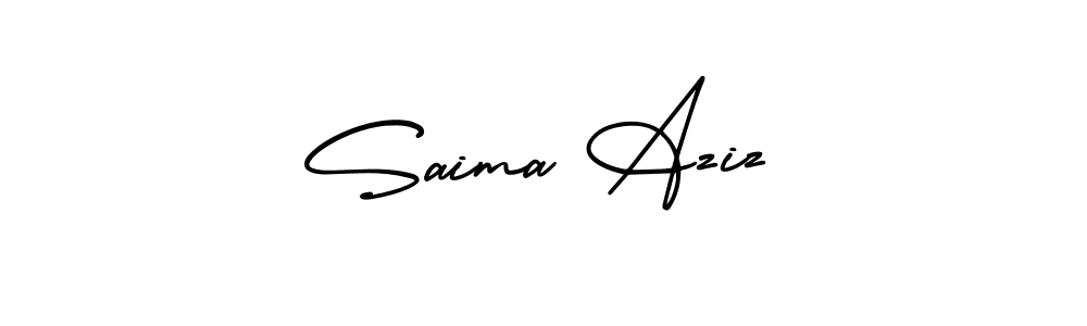 Make a beautiful signature design for name Saima Aziz. Use this online signature maker to create a handwritten signature for free. Saima Aziz signature style 3 images and pictures png