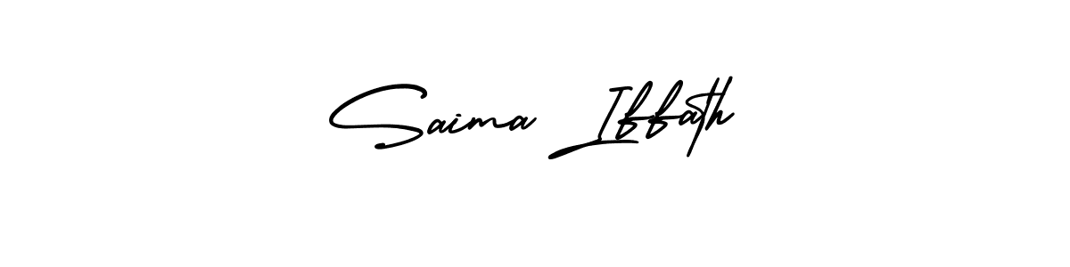 You should practise on your own different ways (AmerikaSignatureDemo-Regular) to write your name (Saima Iffath) in signature. don't let someone else do it for you. Saima Iffath signature style 3 images and pictures png