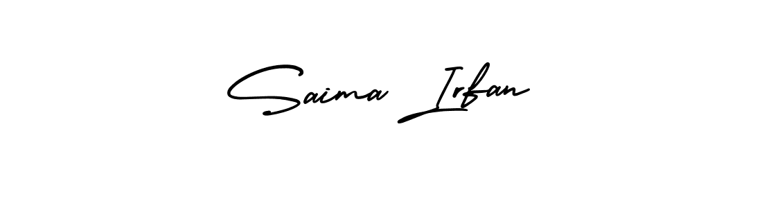 This is the best signature style for the Saima Irfan name. Also you like these signature font (AmerikaSignatureDemo-Regular). Mix name signature. Saima Irfan signature style 3 images and pictures png