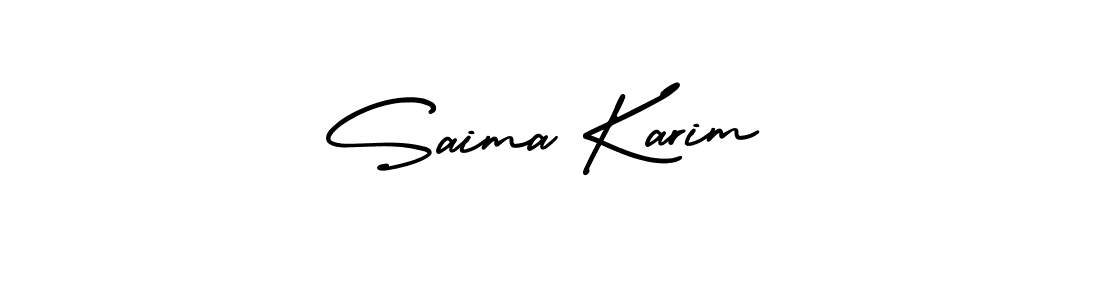 Also You can easily find your signature by using the search form. We will create Saima Karim name handwritten signature images for you free of cost using AmerikaSignatureDemo-Regular sign style. Saima Karim signature style 3 images and pictures png