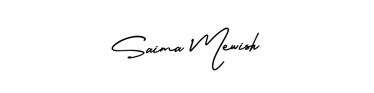 Also we have Saima Mewish name is the best signature style. Create professional handwritten signature collection using AmerikaSignatureDemo-Regular autograph style. Saima Mewish signature style 3 images and pictures png